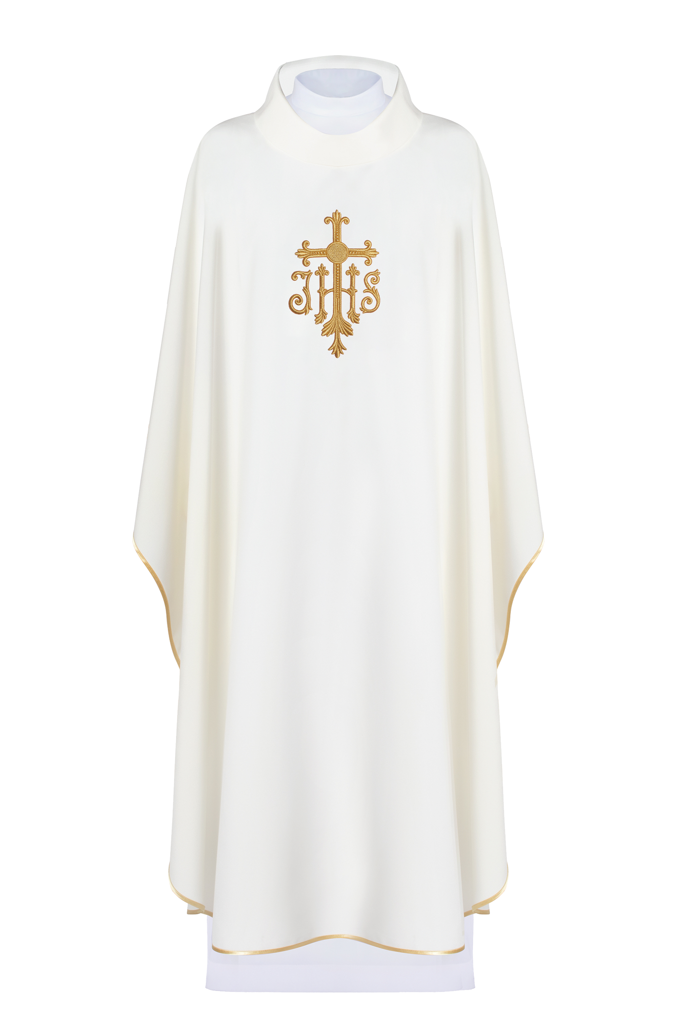 Embroidered ecru cross chasuble