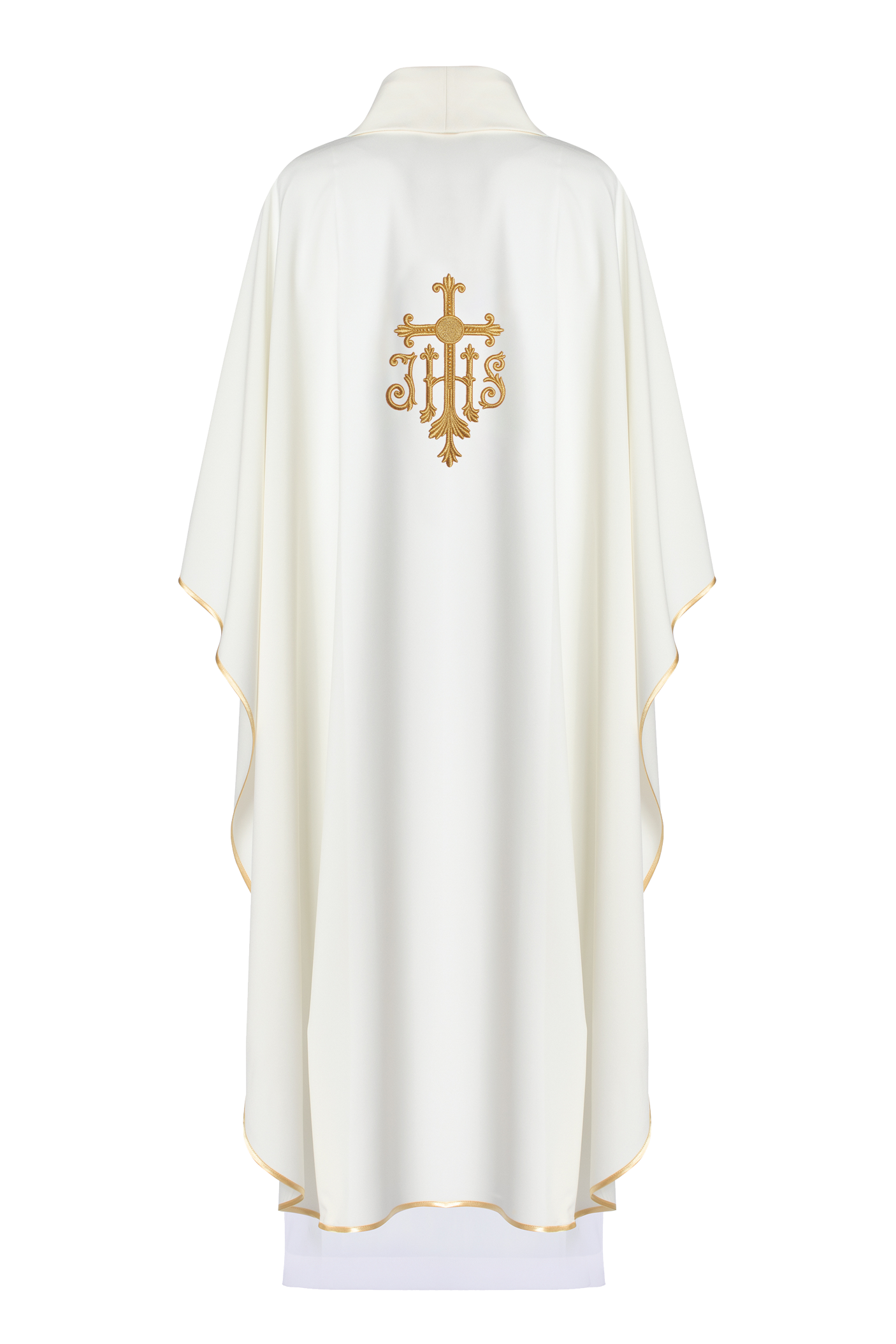 Embroidered ecru cross chasuble