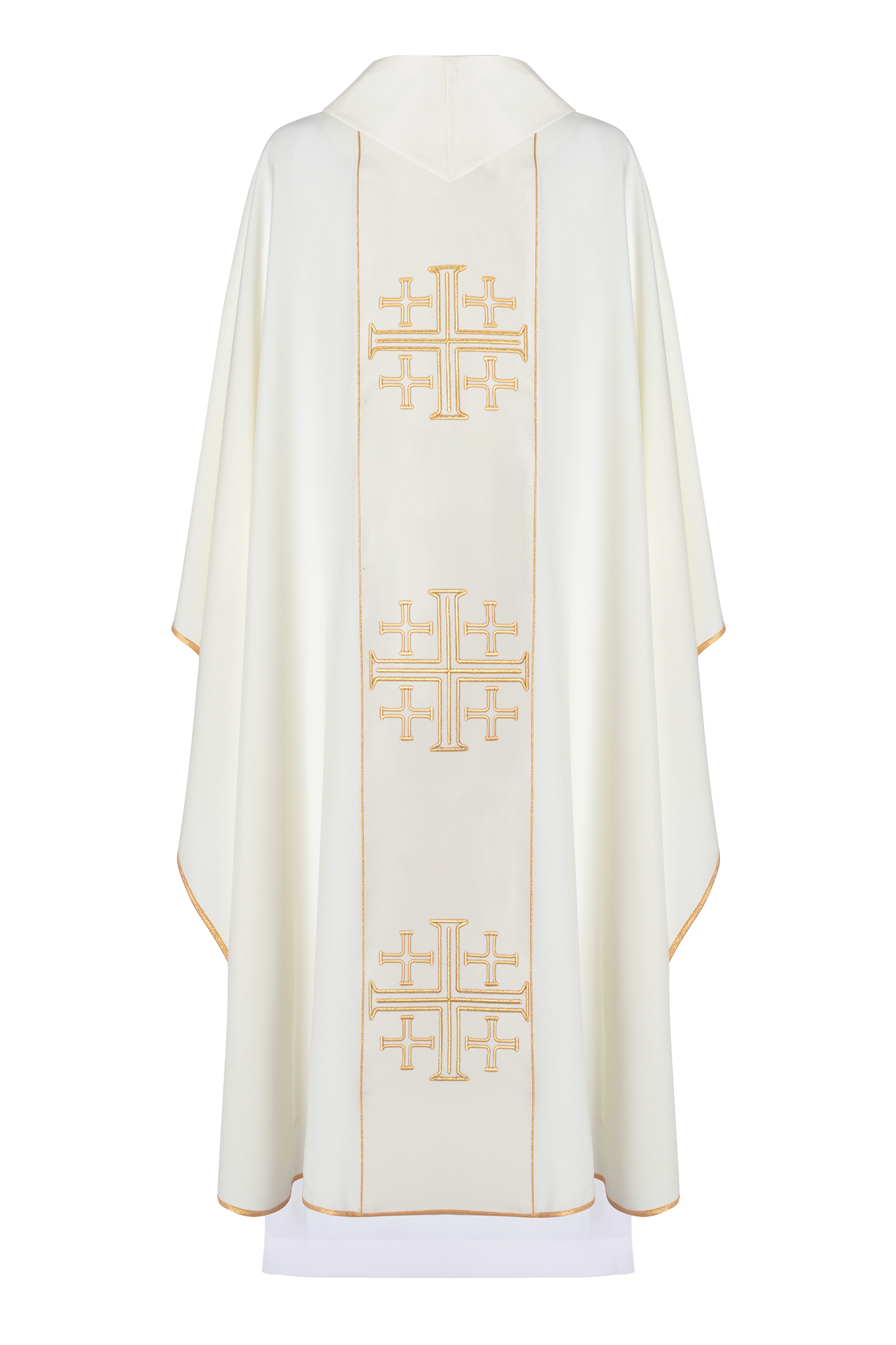 Embroidered chasuble Jerusalem Crosses ecru