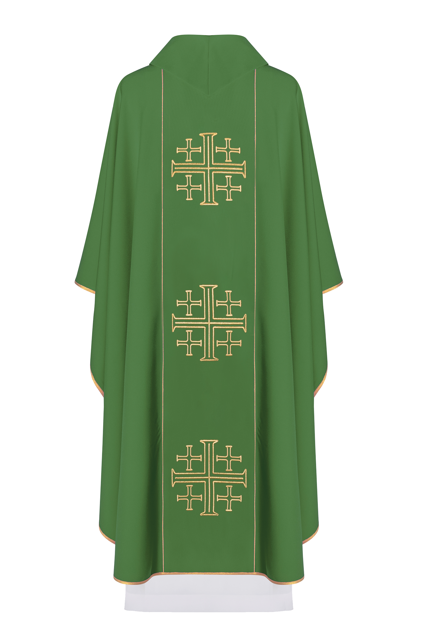 Embroidered chasuble Jerusalem Crosses Green