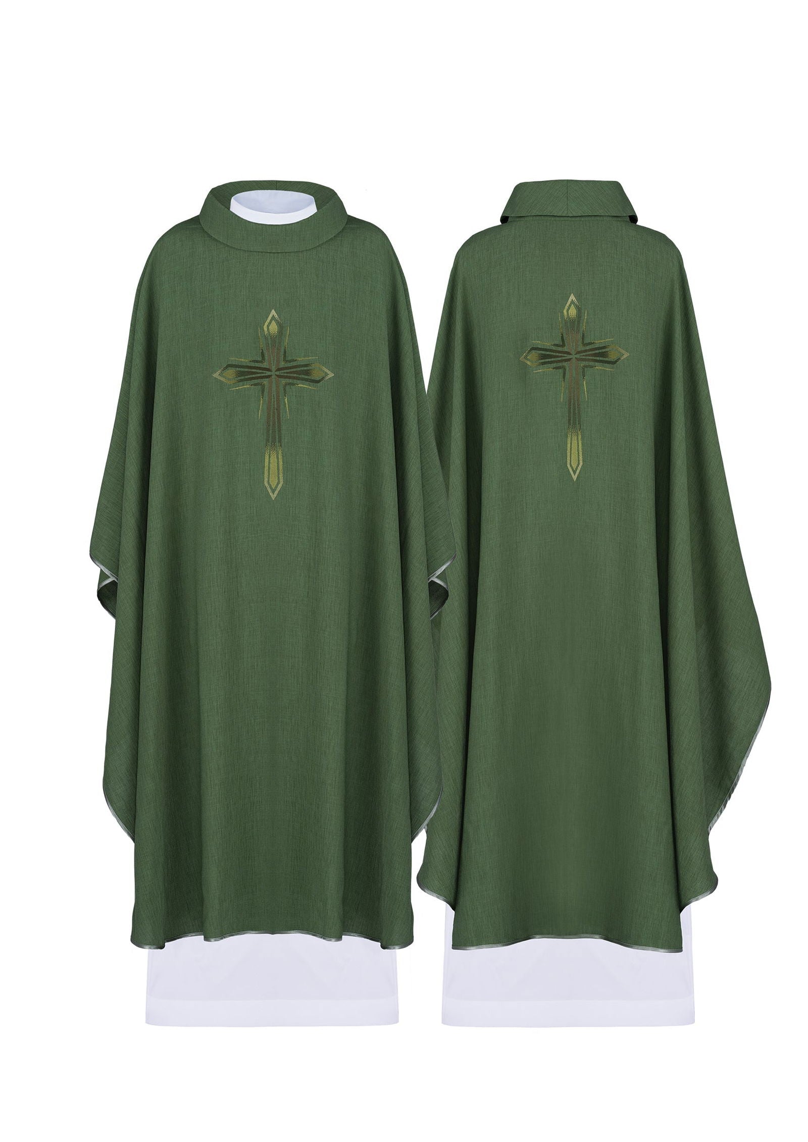 Embroidered chasuble in green