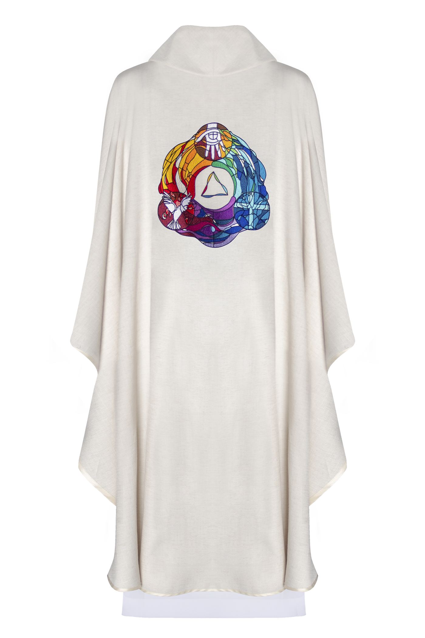 Embroidered chasuble with the symbol of the Holy Trinity