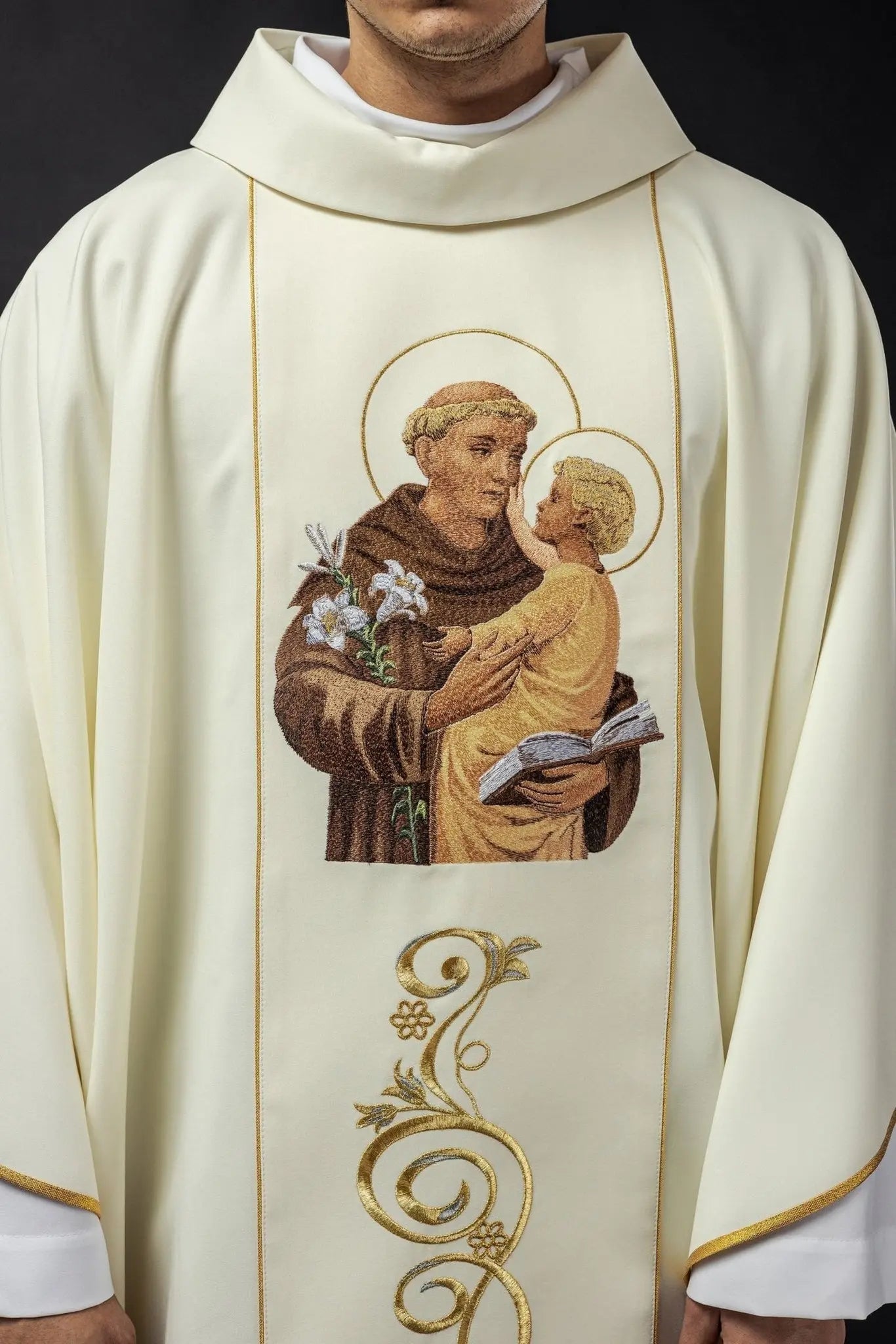 Embroidered Chasuble with Image of Saint Anthony