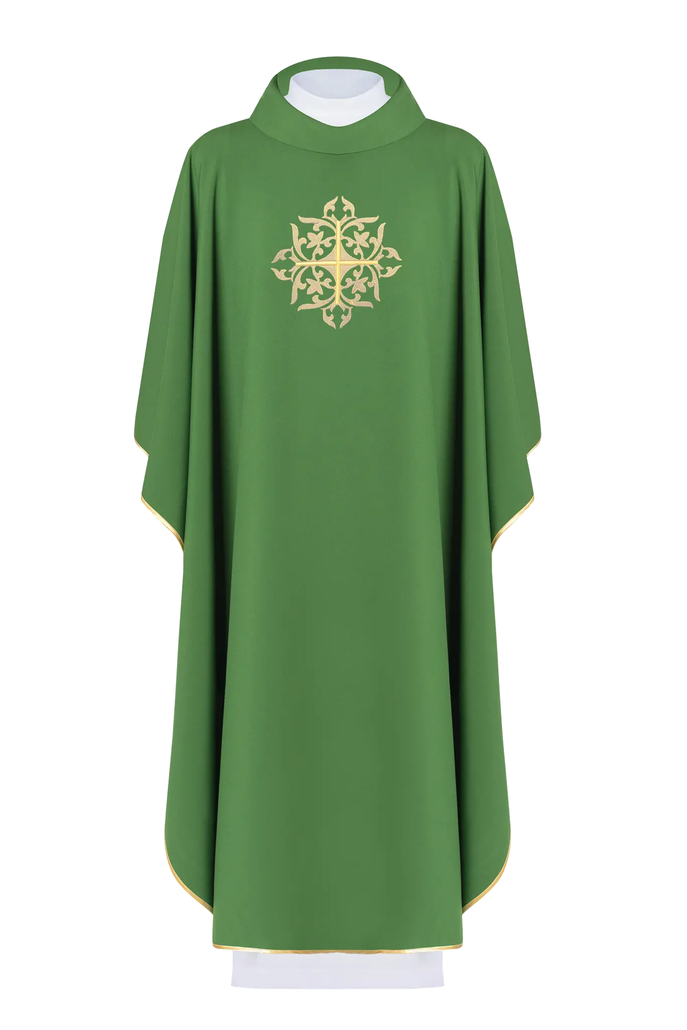 Embroidered chasuble Green Cross Ornamental Gold