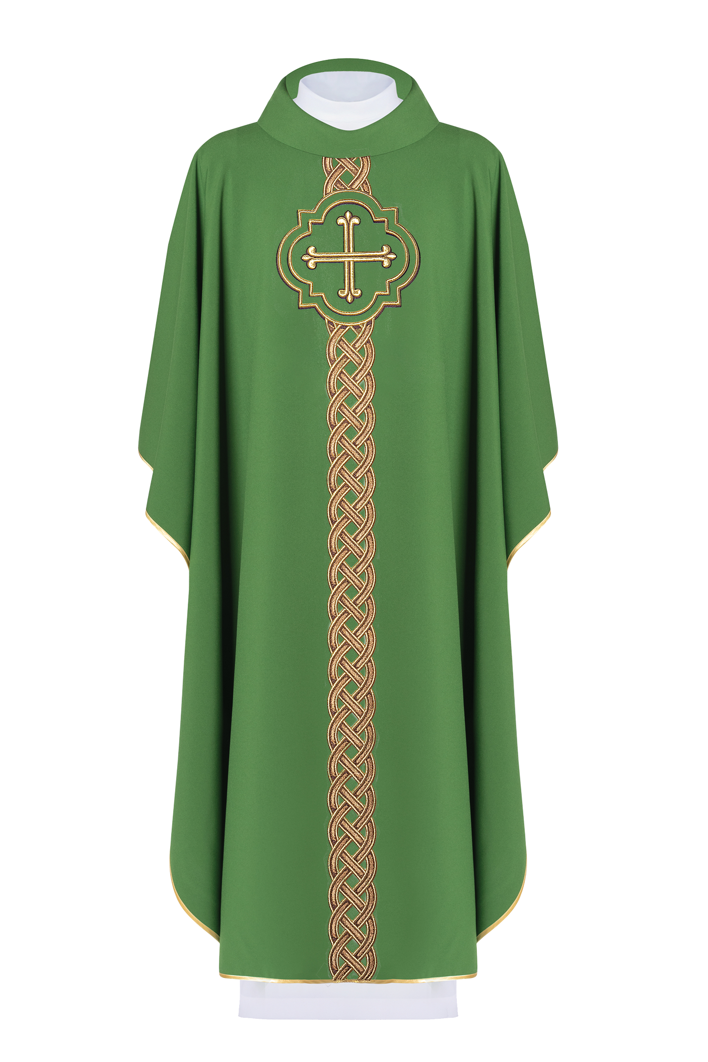 Embroidered chasuble Green with Cross motif