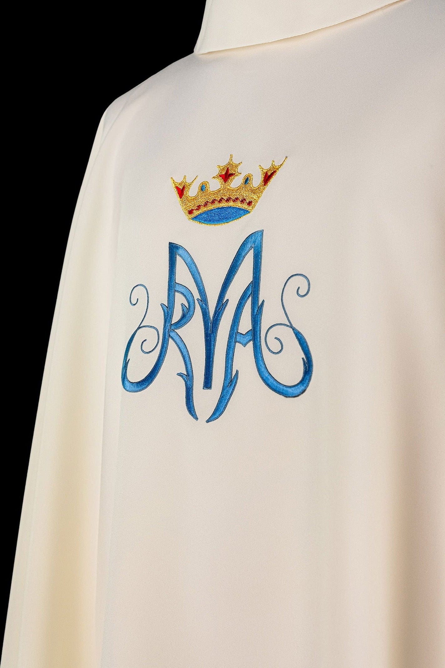 Marian liturgical chasuble in ecru