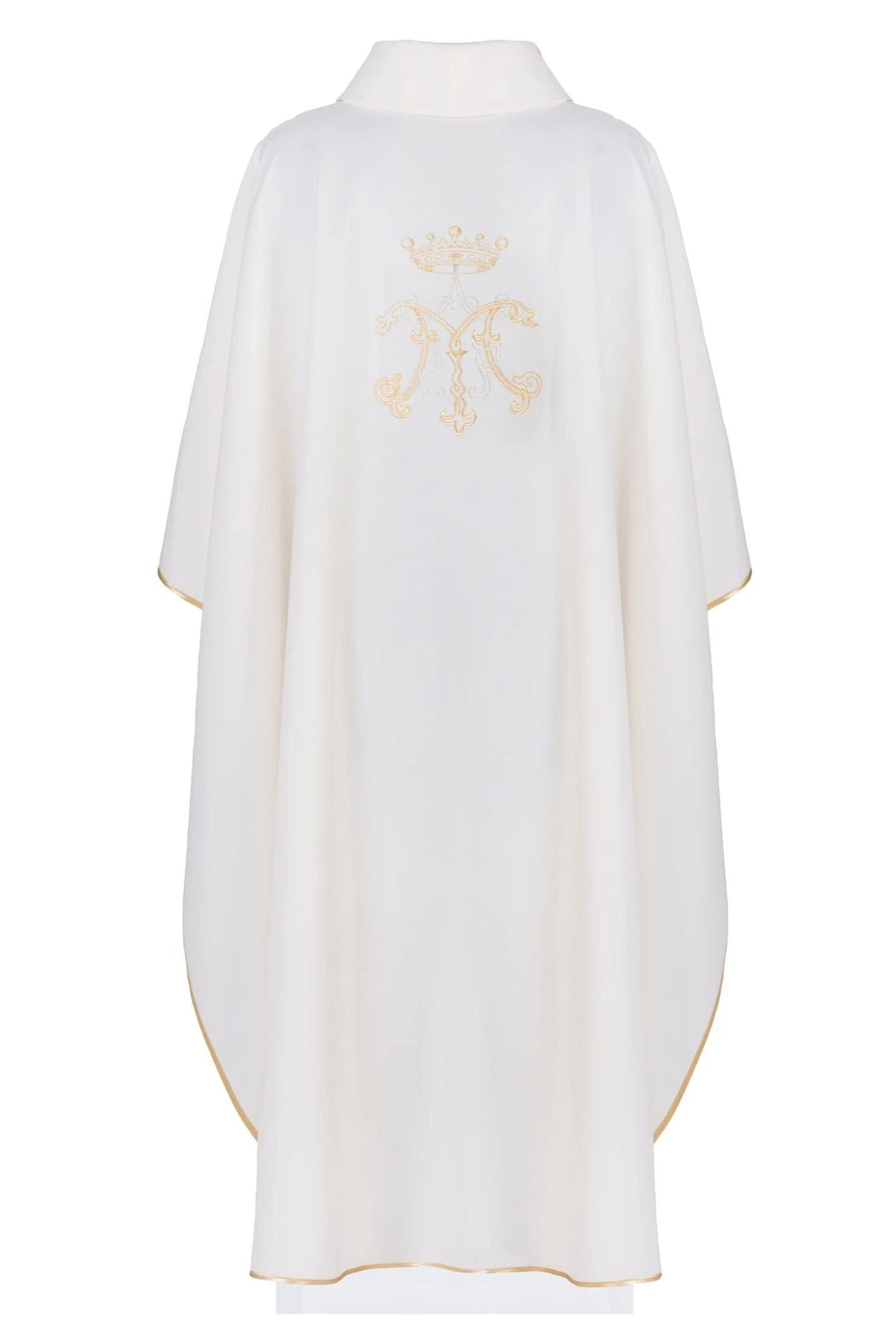 Marian liturgical chasuble in ecru Gold embroidery