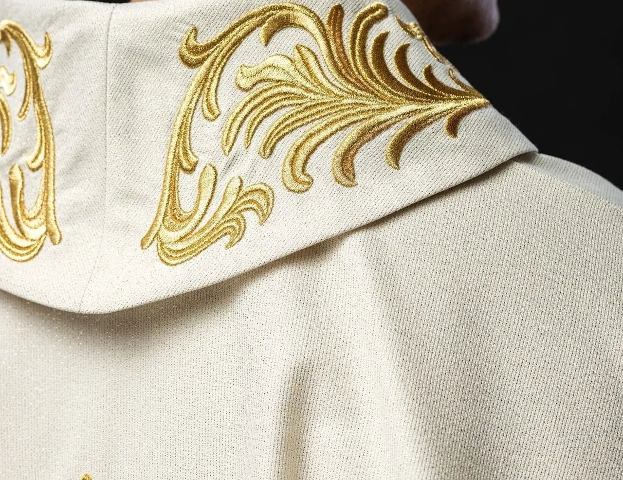 Liturgical Chasuble with Embroidered Marian Coat of Arms and Crown