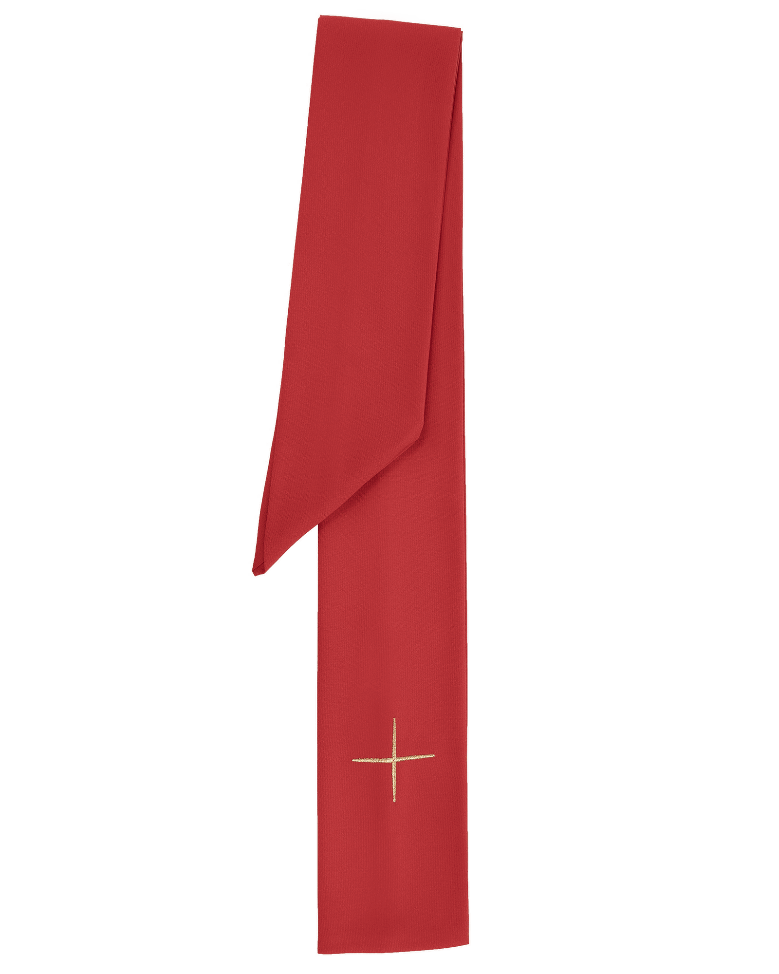 Liturgical chasuble with gold PAX embroidery in red