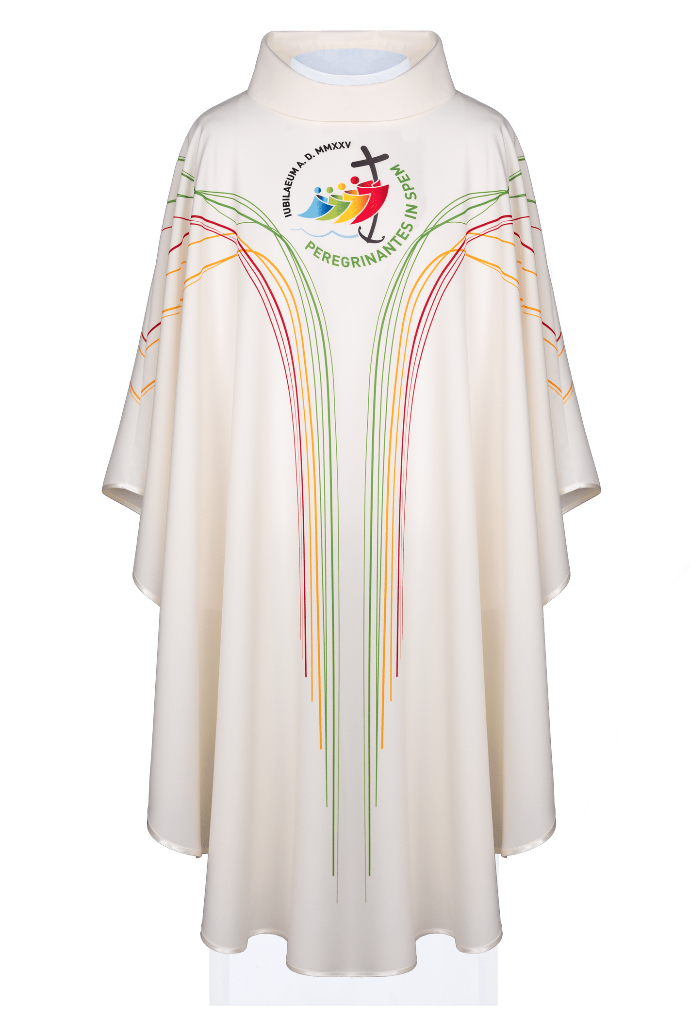 Chasuble with jubilee embroidery in white