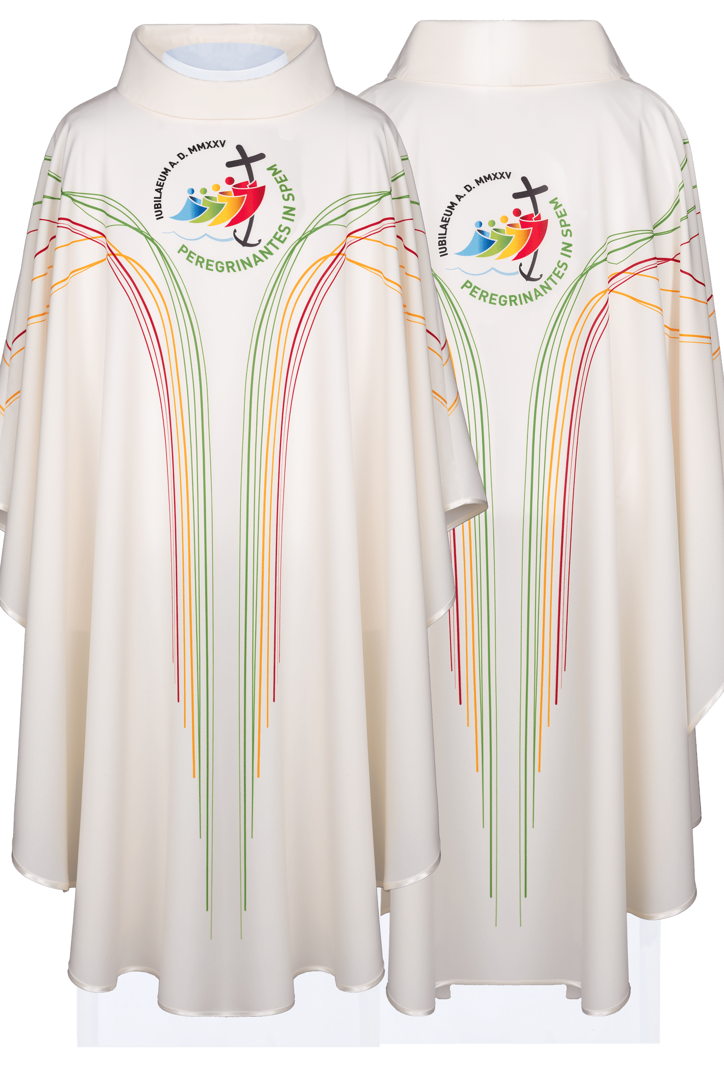 Chasuble with jubilee embroidery in white