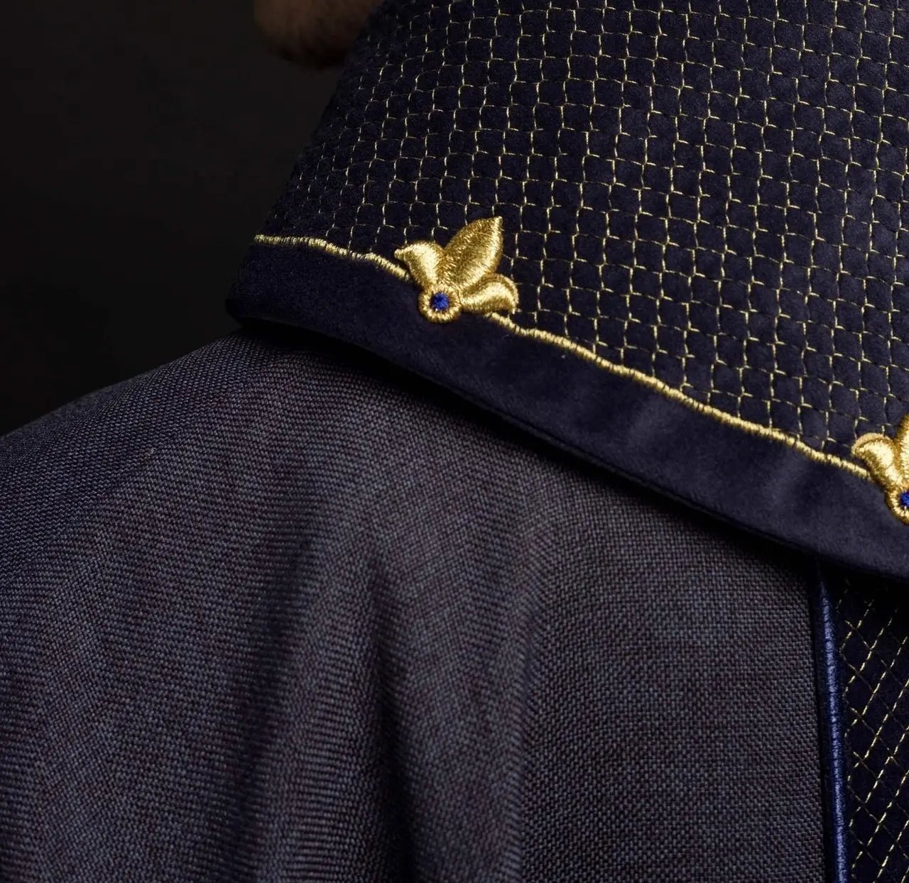 Chasuble with velvet purple belt and embroidery of crosses