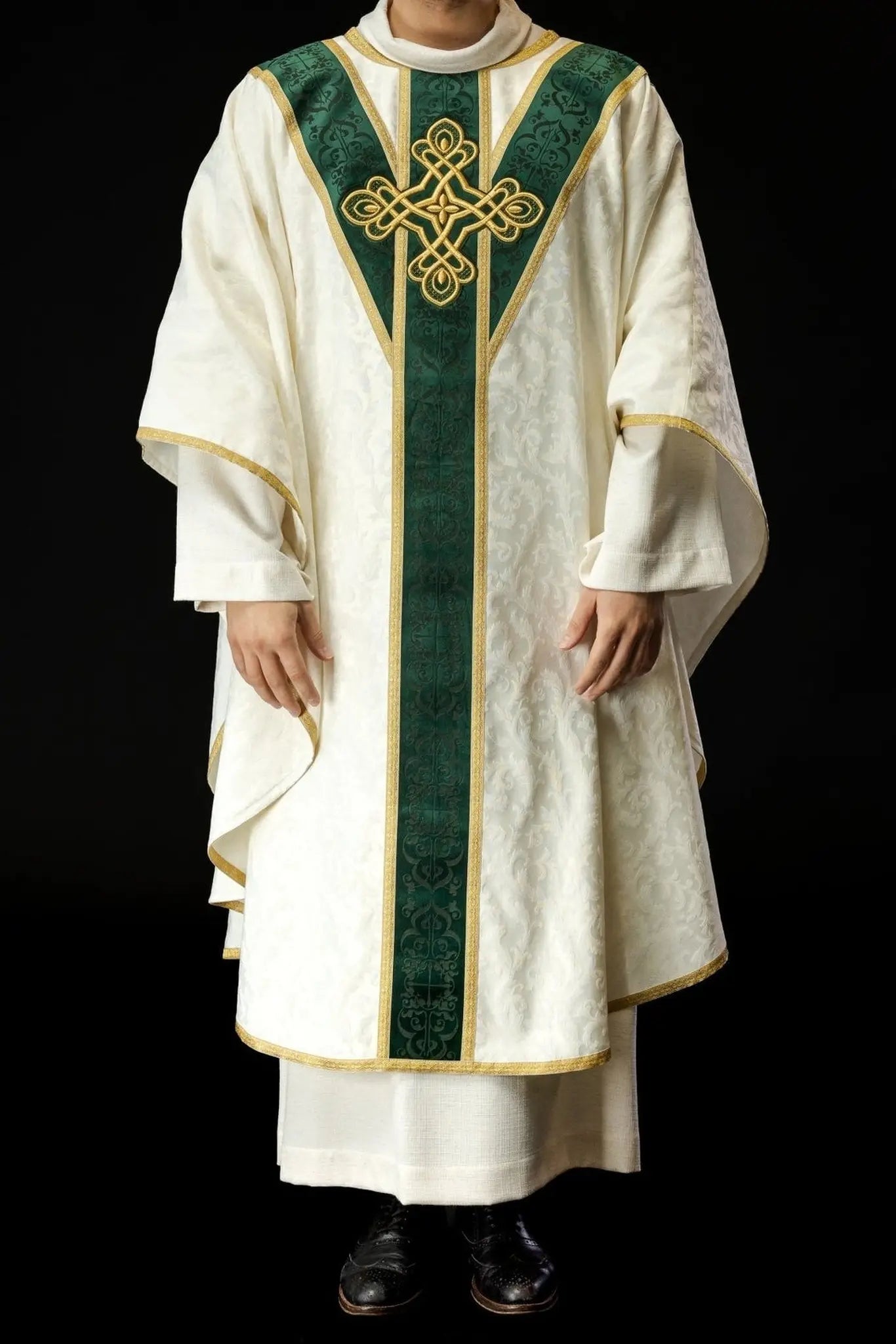 Handmade Chasuble with Velvet Band and Natural Stones – Collection 7007
