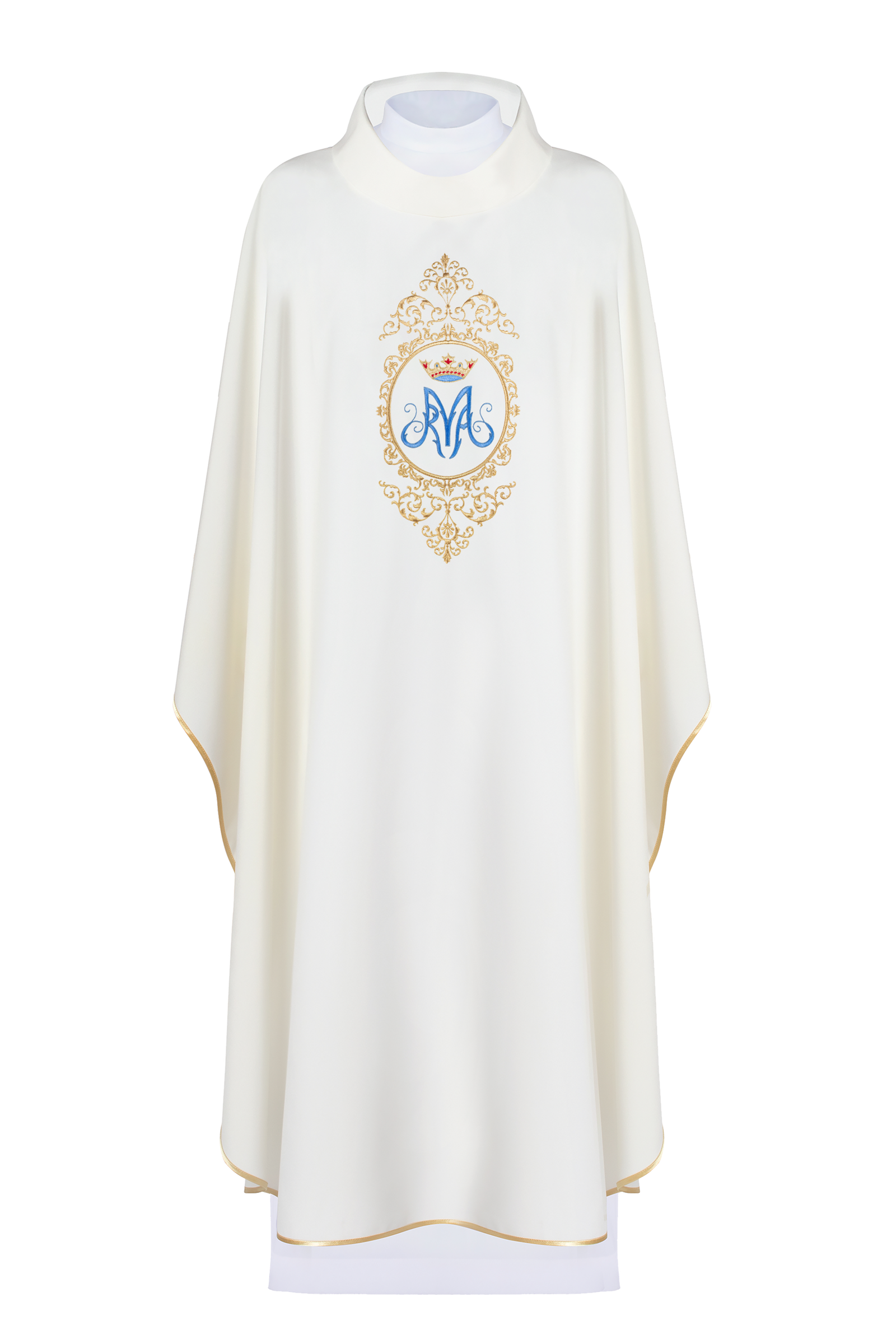 Chasuble with Marian motif surrounded by gold embroidery