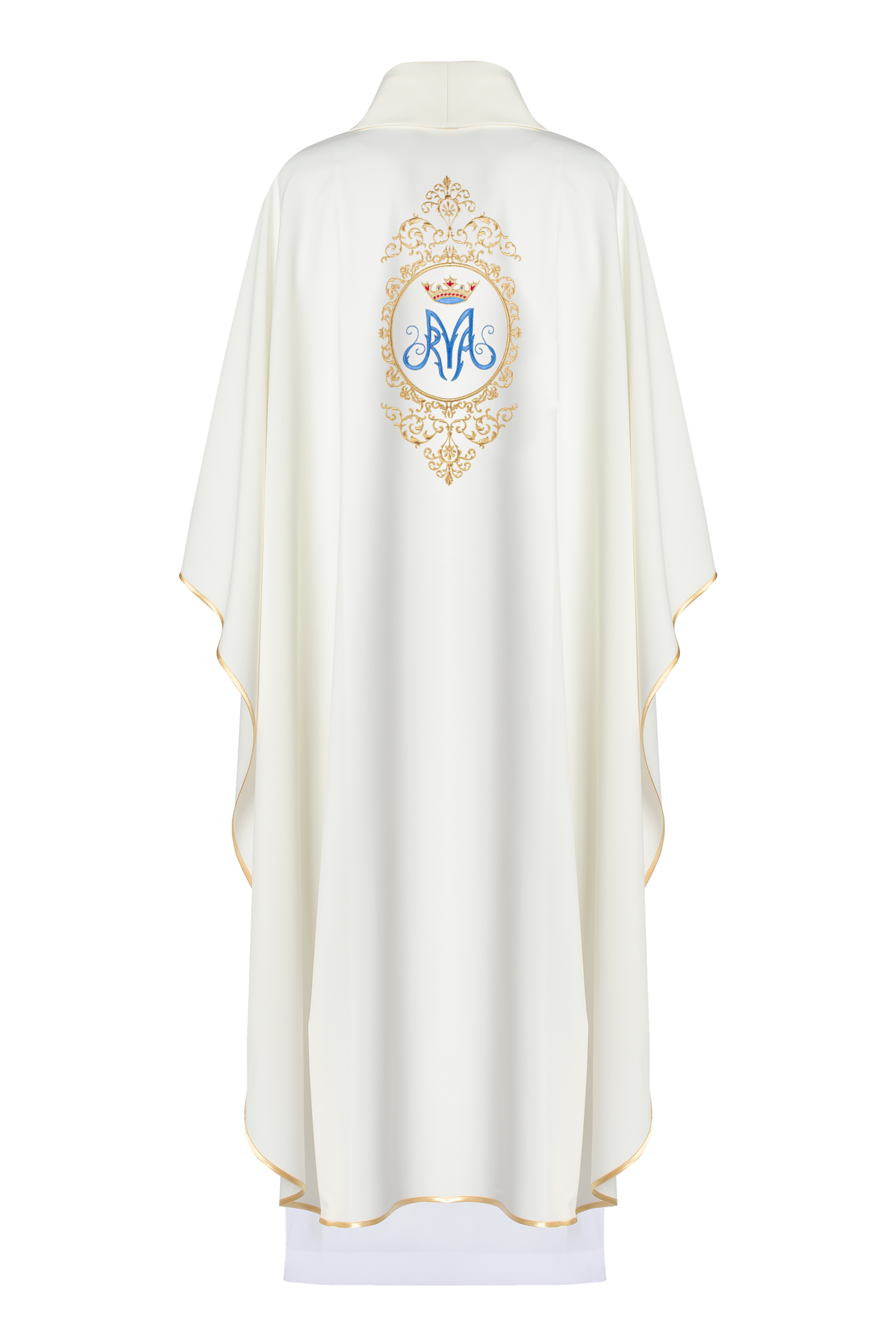 Chasuble with Marian motif surrounded by gold embroidery