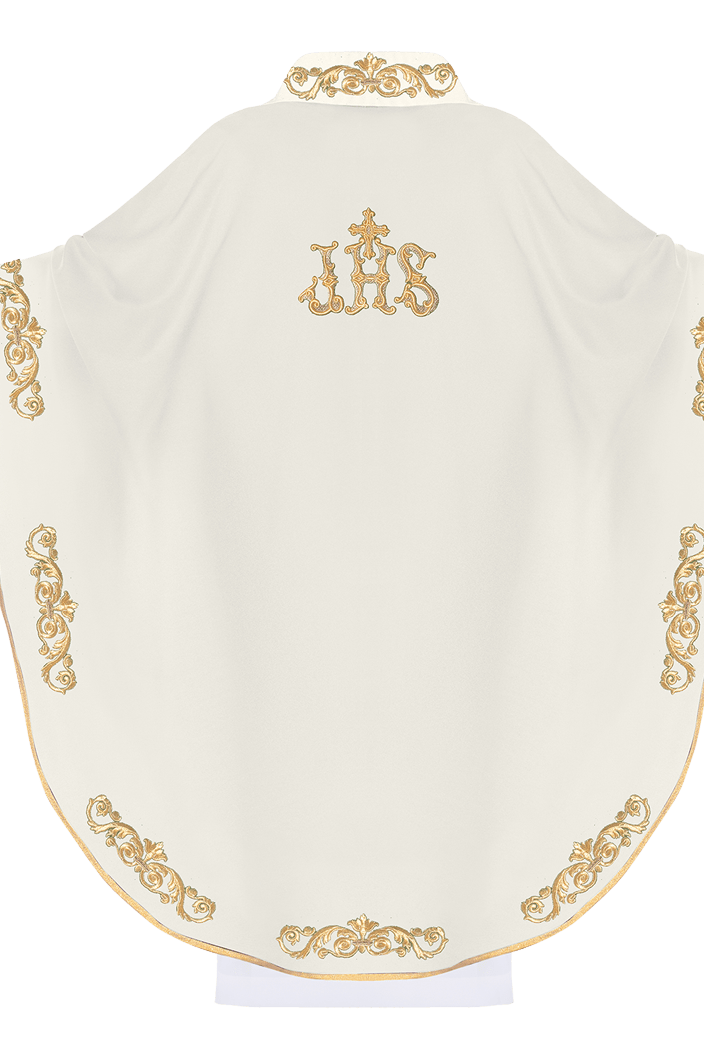 Chasuble with decorated trim and IHS motif