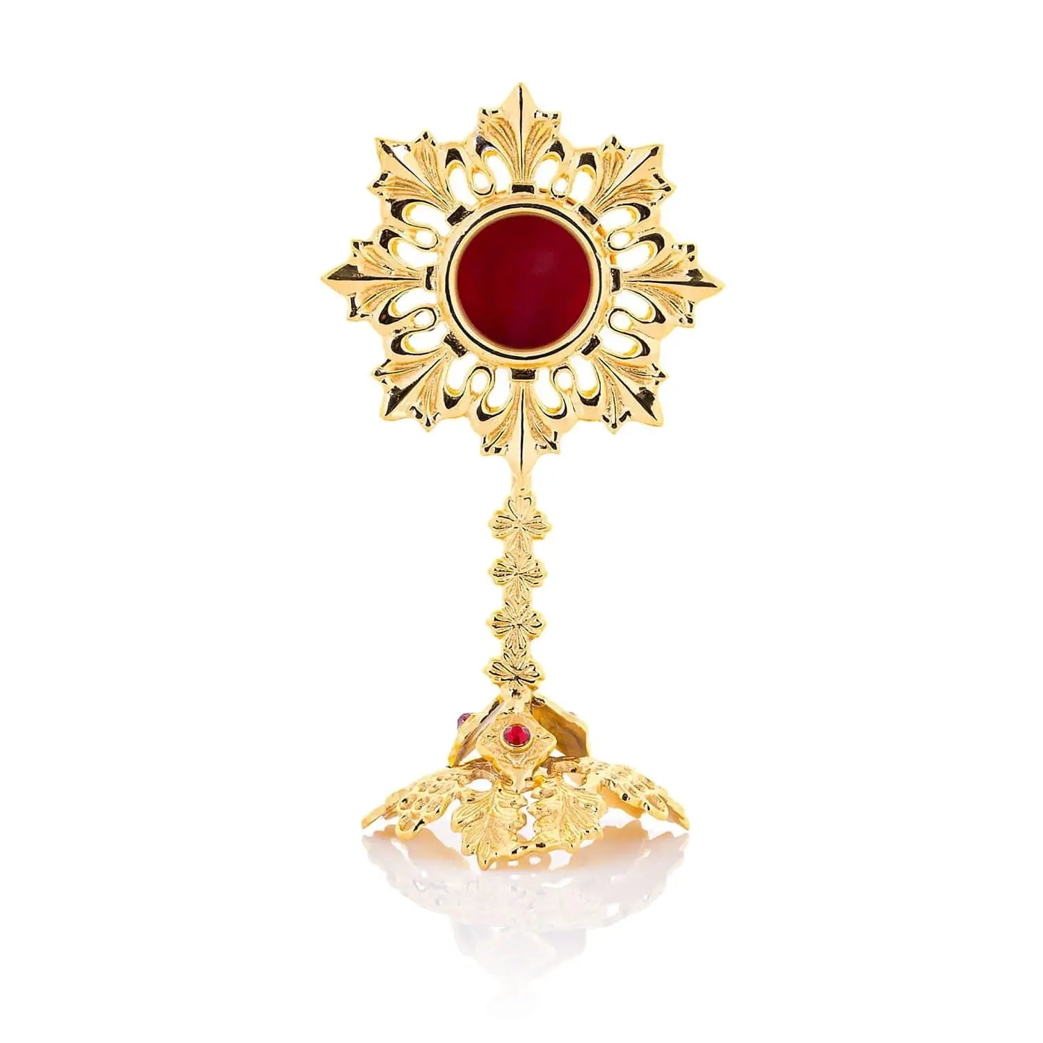 Baroque Brass Reliquary with Sunburst Repository – 18 cm