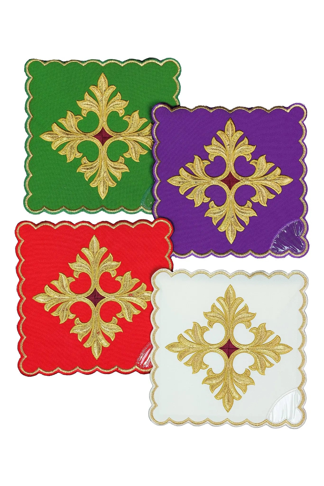 Set of Palls with Cross Symbol in Four Liturgical Colours - HAFTINA ATELIER
