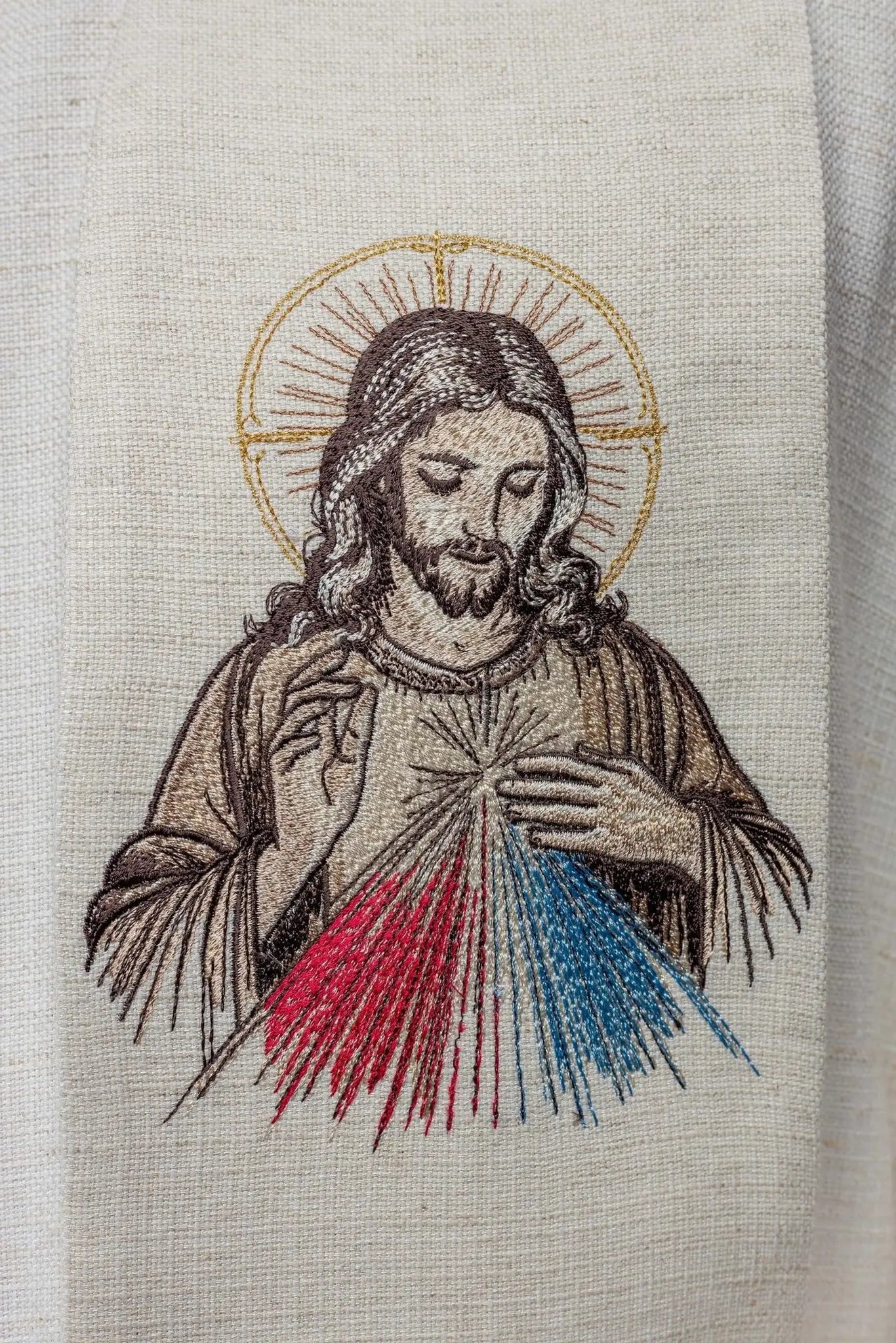 Embroidered Stole with the Image of Divine Mercy Jesus