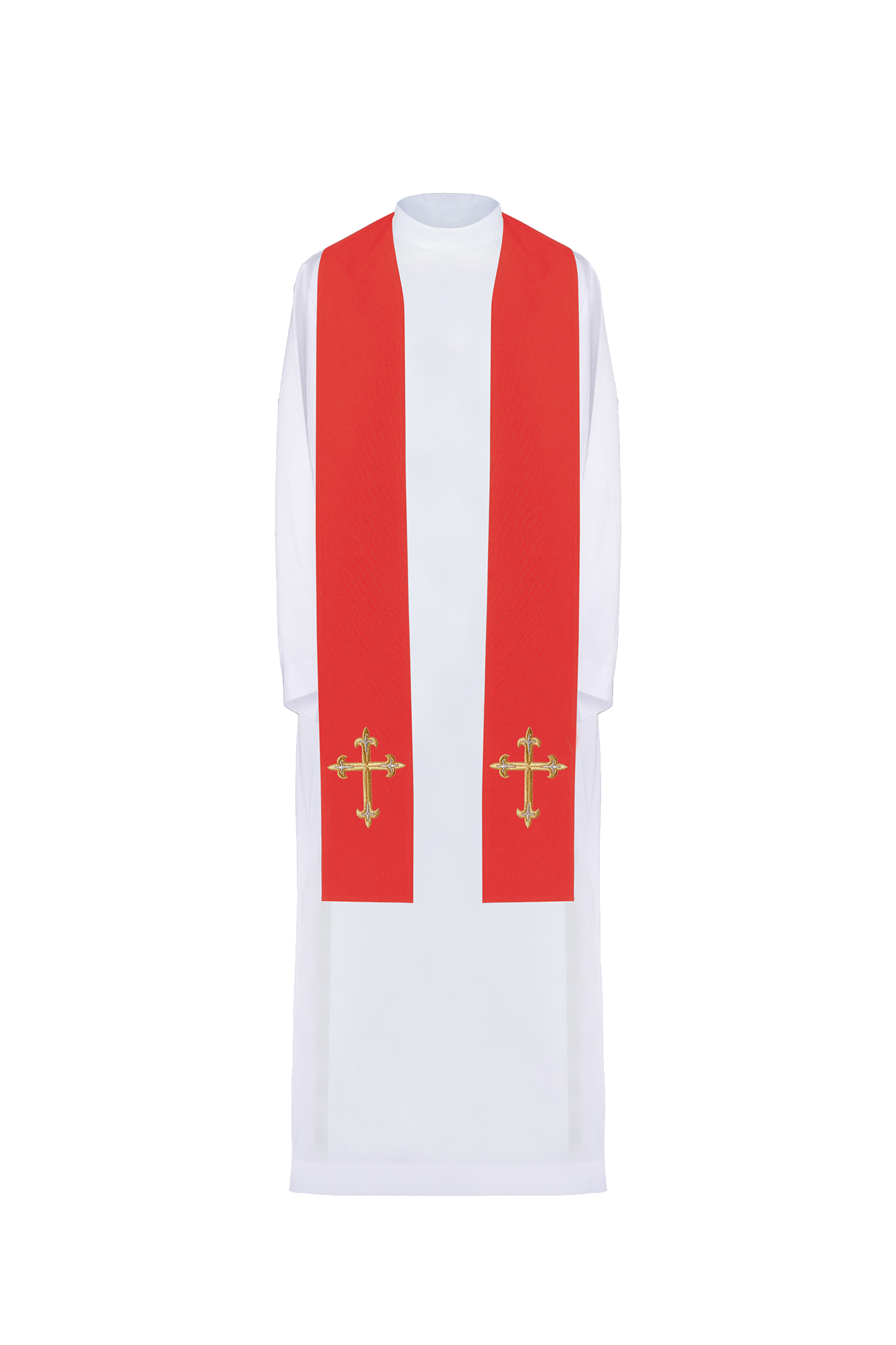 Priest's stole embroidered Cross Red