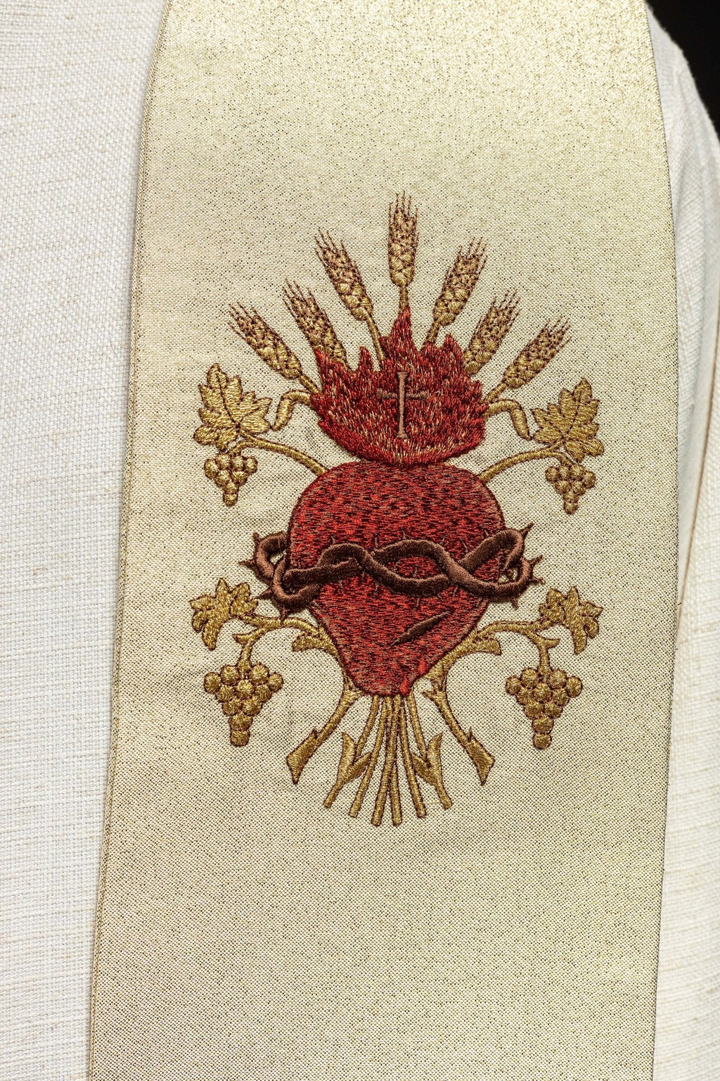 Stuła kapłańska złota haftowana