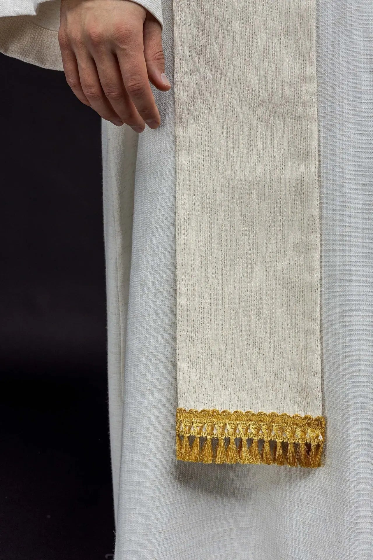 Stole with Embroidered Lamb of God and JHS Symbol