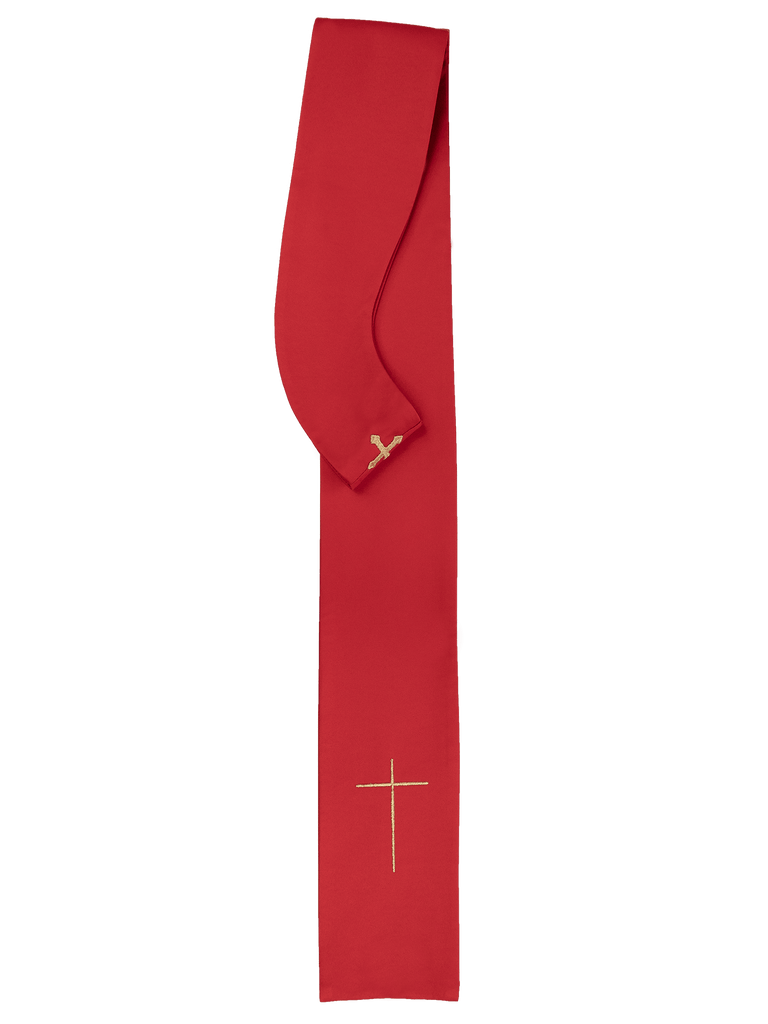 Ornat czerwony haftowany z minimalistycznym krzyżem LE/7019