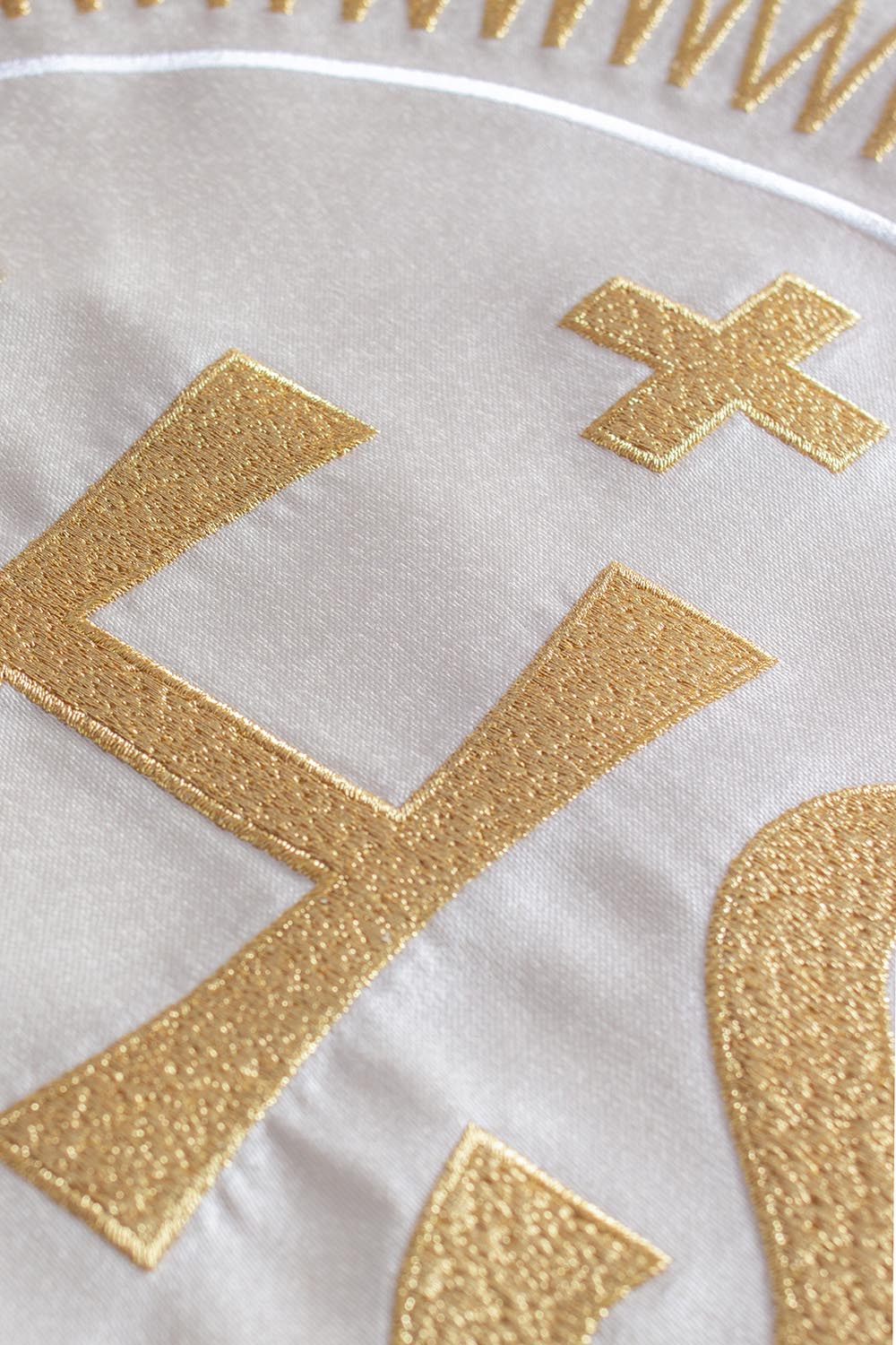 Embroidered liturgical veil with IHS motif in gold