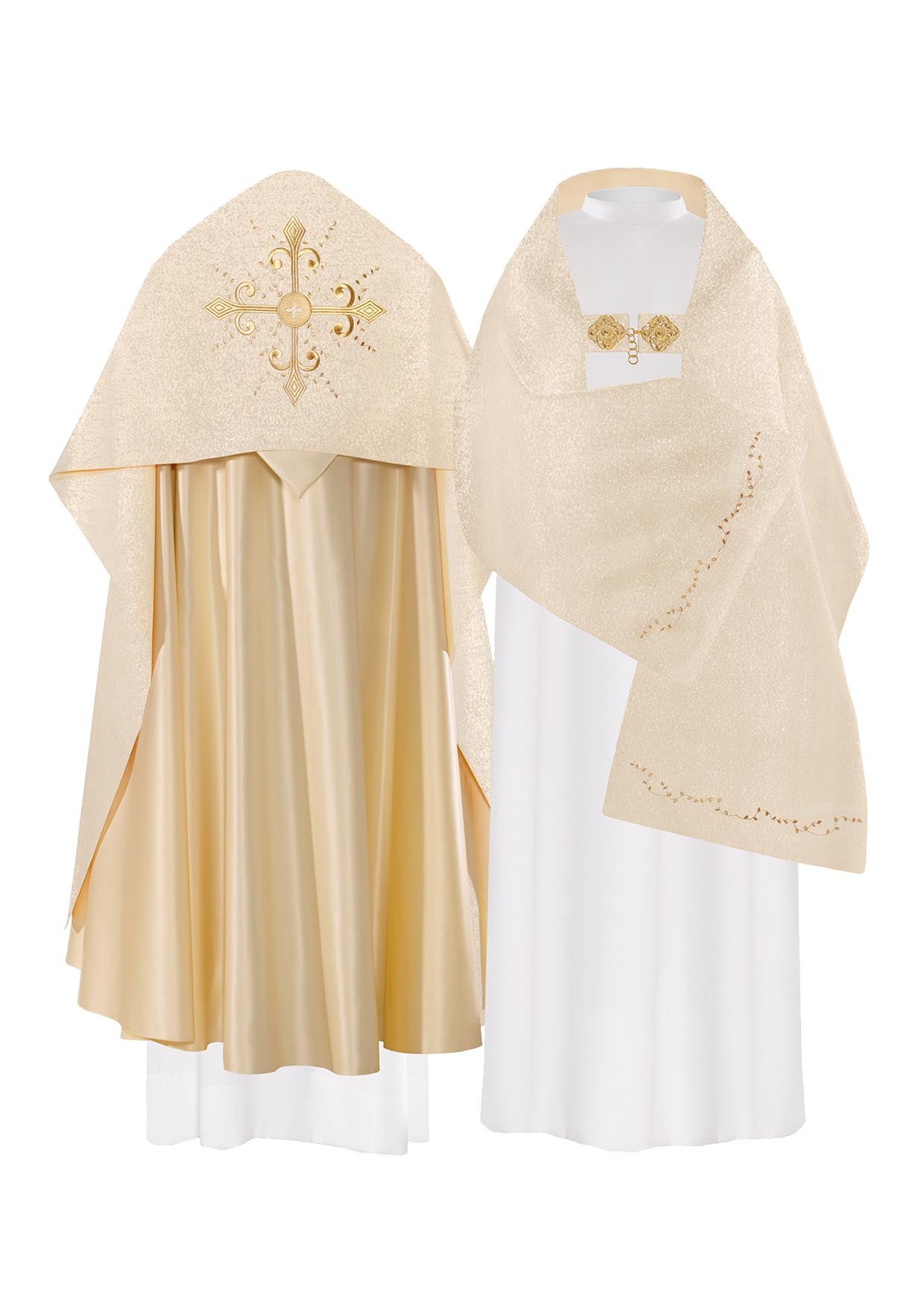 Liturgical veil with gold cross embroidery