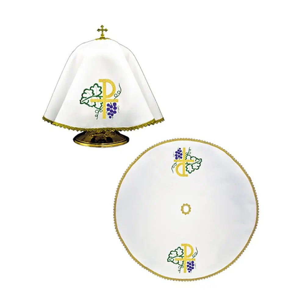 Round tinsel veil with gold embroidery PAX