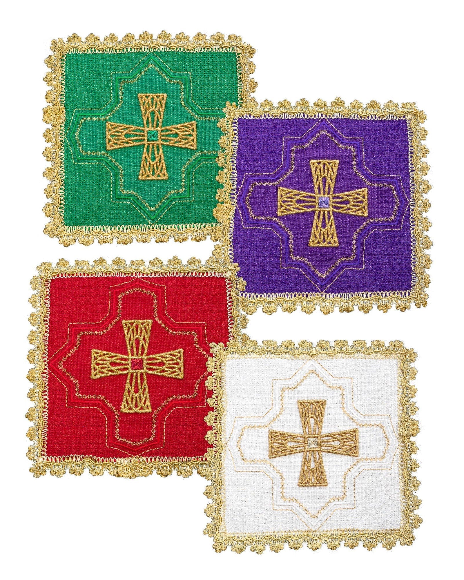 Set of stakes in four liturgical colours