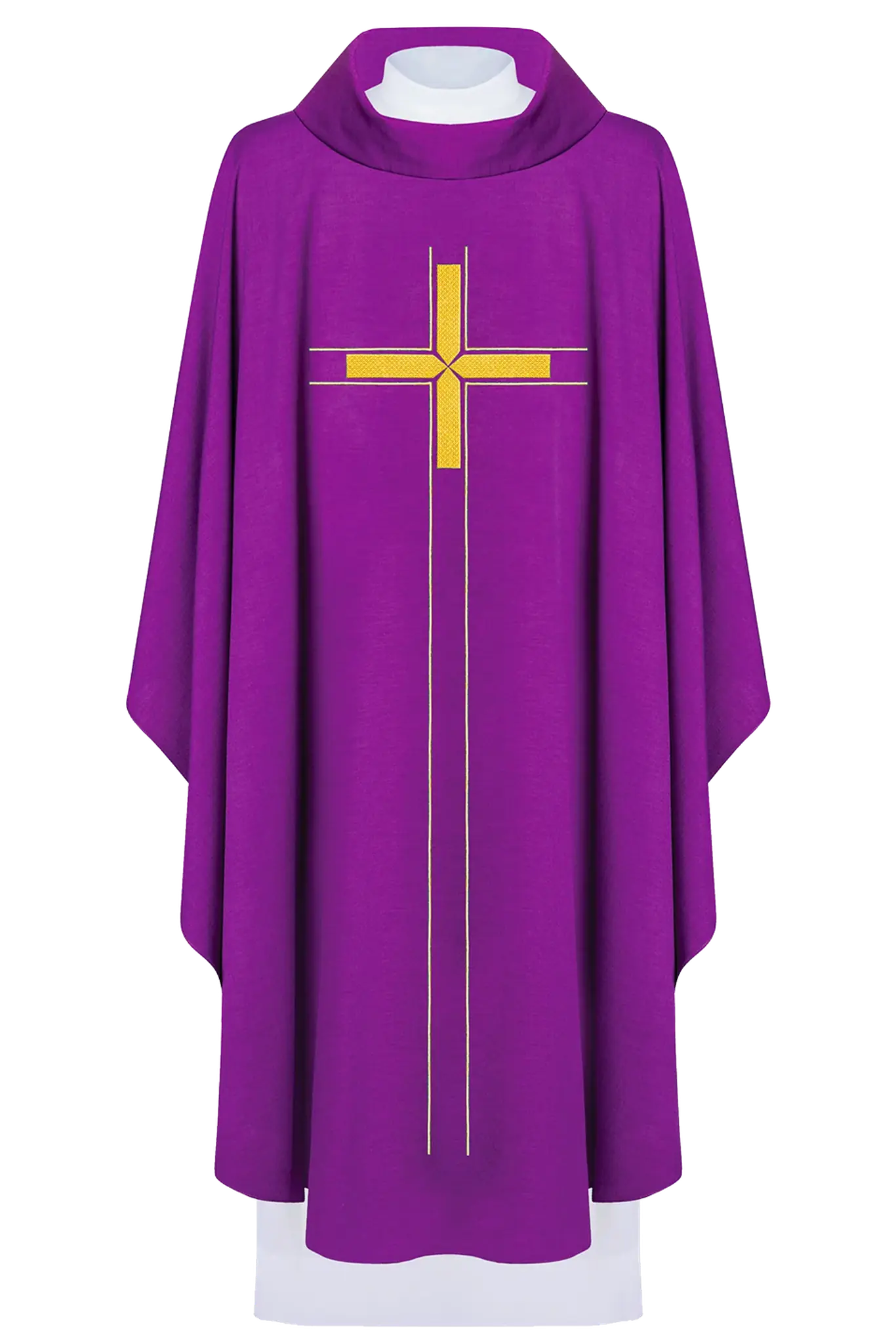 Green chasuble embroidered in minimalist design