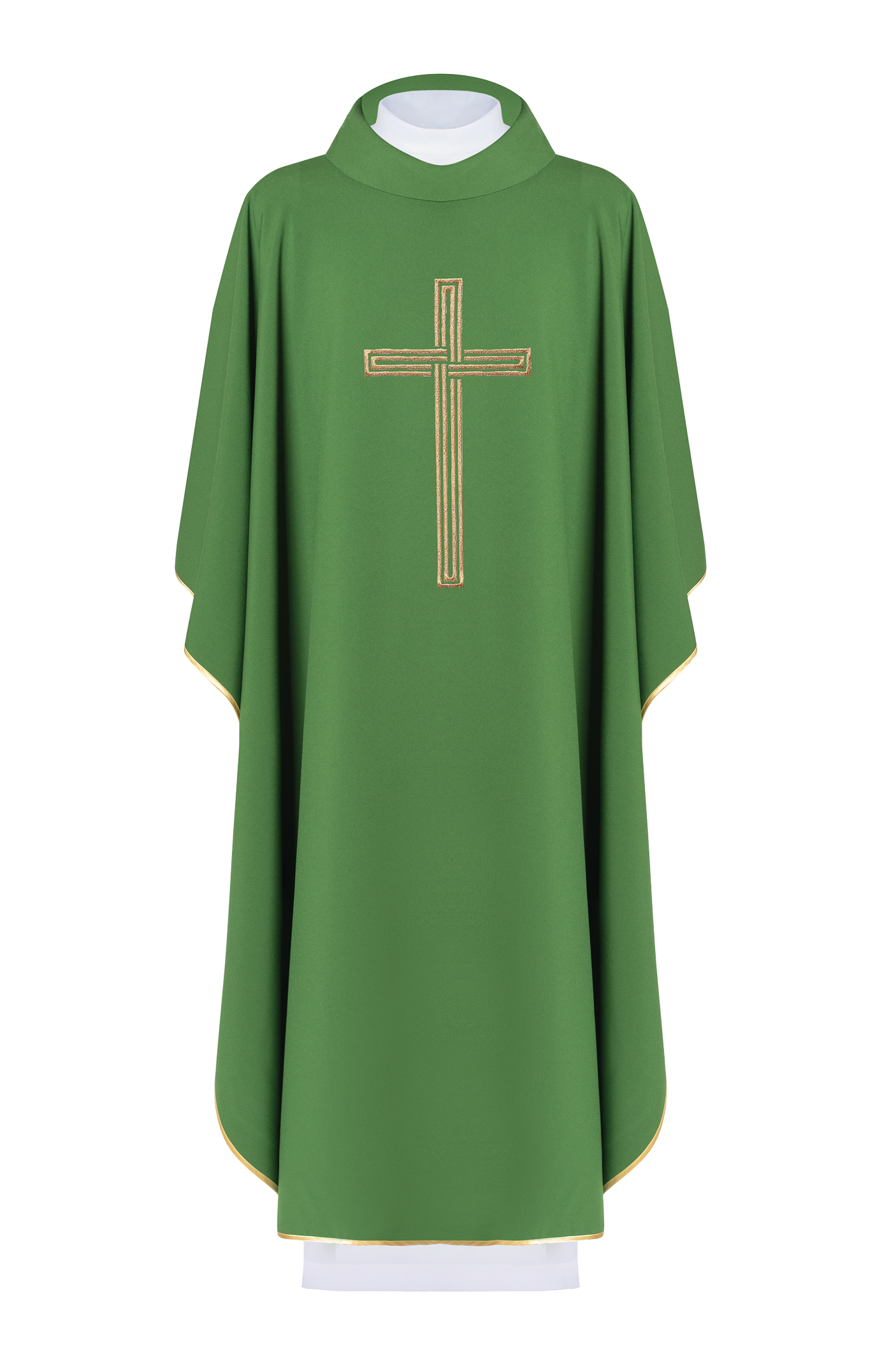 Green embroidered chasuble with Cross