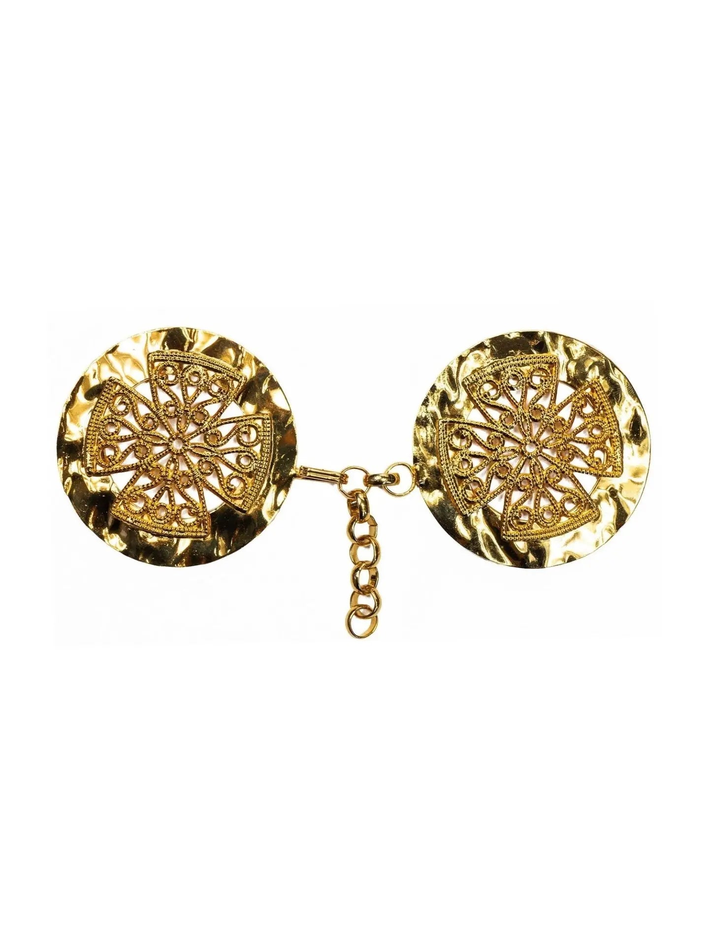 Gold clasp for cope and veil with symbol of the cross