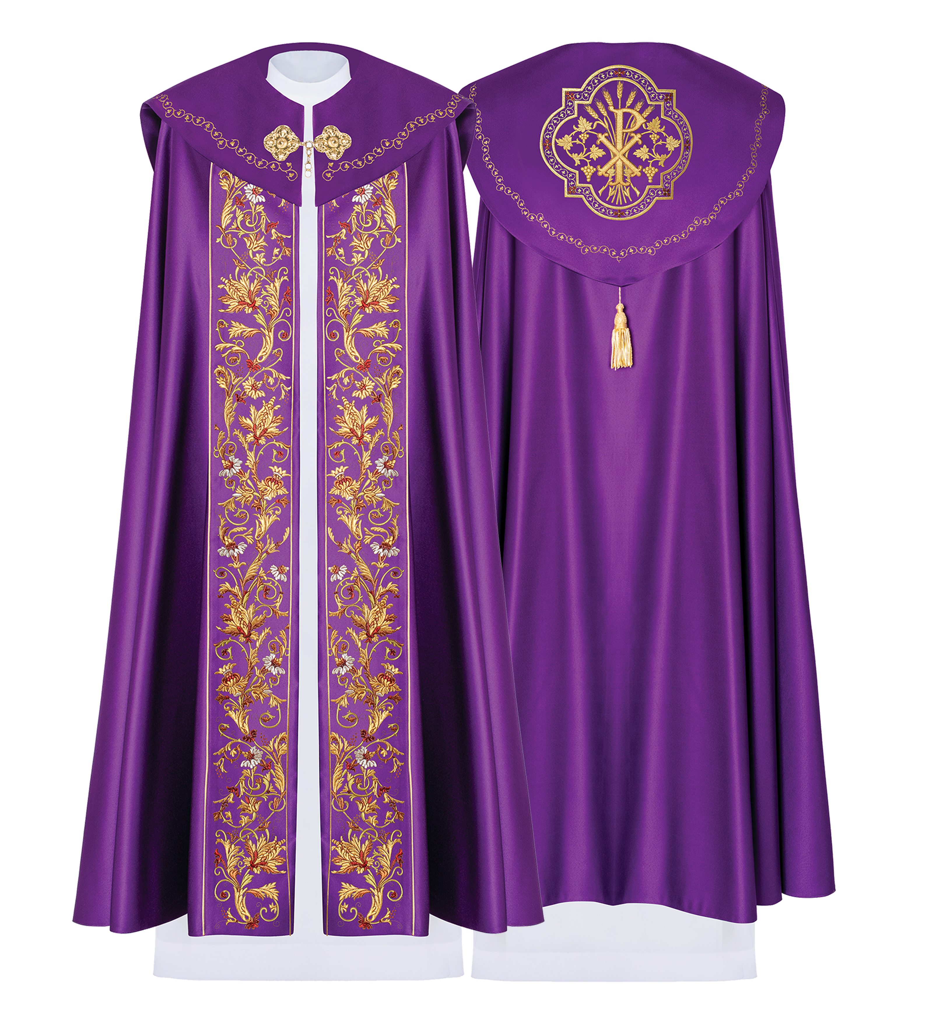 Eucharistic cape monogram PX in purple