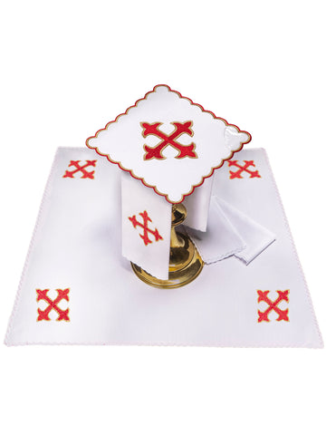 Embroidered altar linen cross Red KK/007/C2