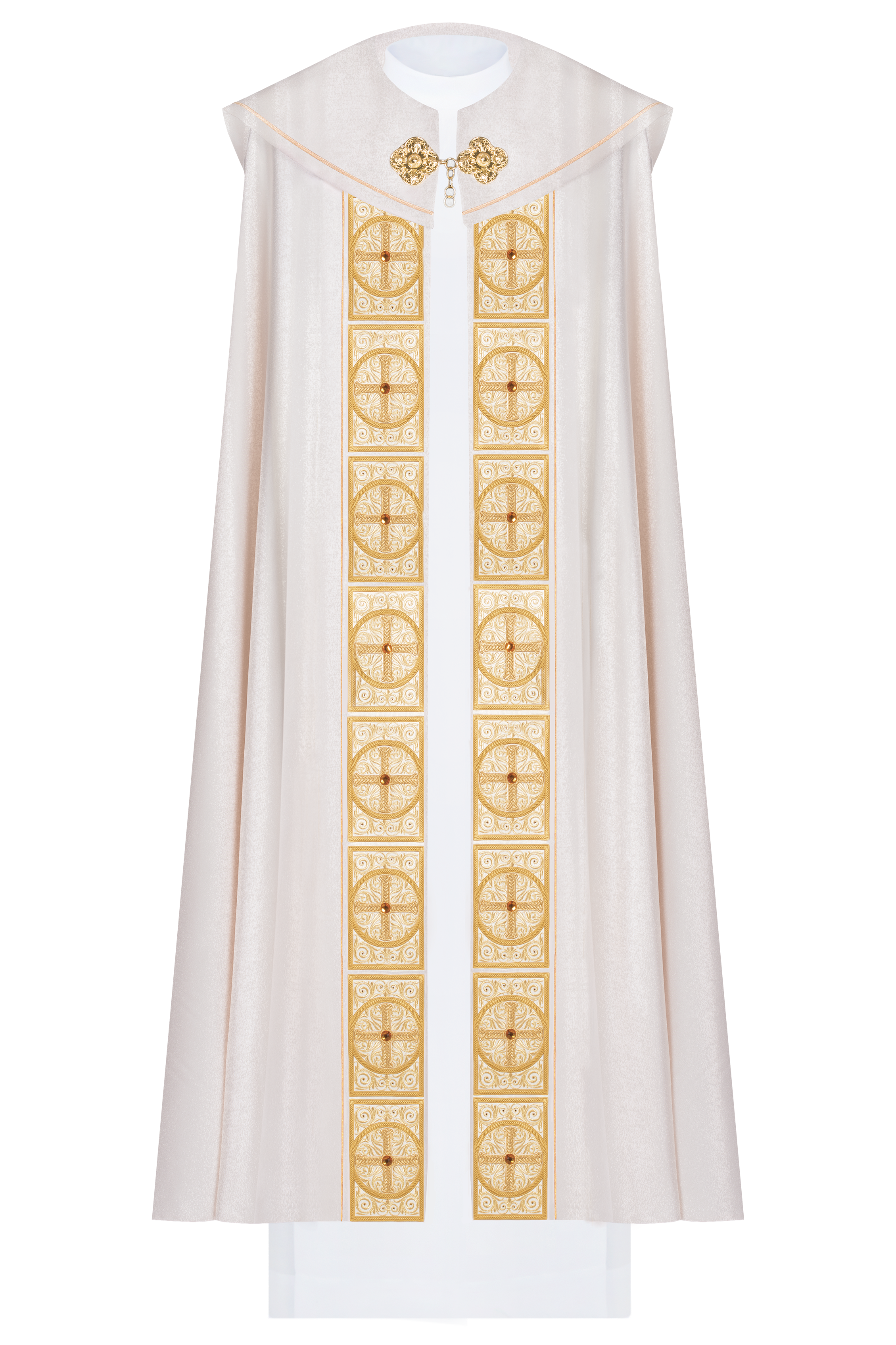 Liturgical cape with richly decorated belt
