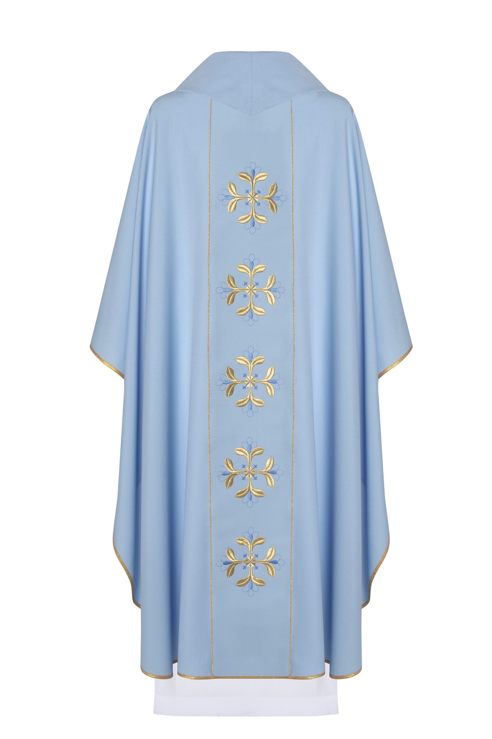 Ornat liturgiczny Maryjny z pasem KOR/128 Niebieski